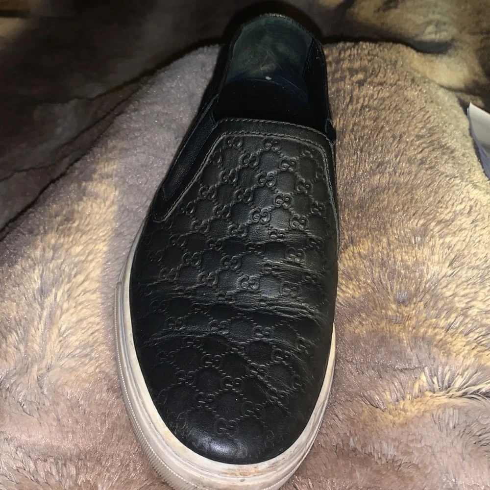 $620~GUCCI~Leather GUCCISSIMA Slip-On Sneakers~36.5 or‎ 6.5